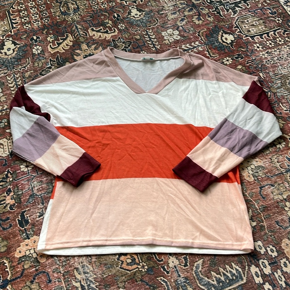 Jordann V Neck Striped Sweater